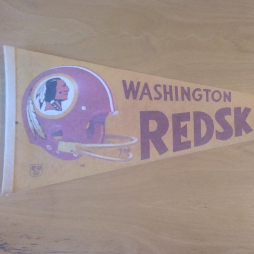 Vintage 60s Washington Redskins NFL Pennant Flag
